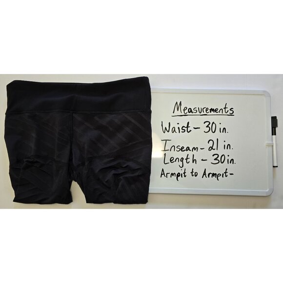 Lululemon Women's Black Mesh Striped Cropped Capri Leggings Size 8 Activewear - Picture 6 of 6